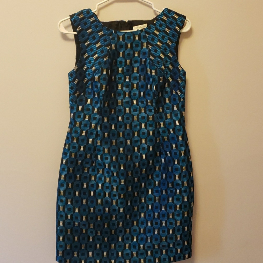 Thoshamma Dress: Blue, Black, White